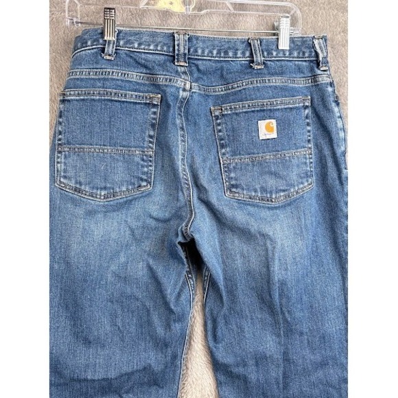 Carhartt Women's Jeans Size 14 Tall Loose Fit Denim Work Utility Pants - Picture 1 of 8